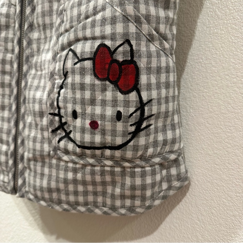 Peach Love California Gray Checkered Vest